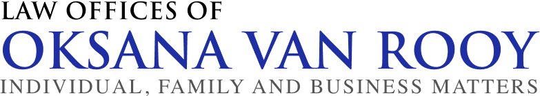 Logo of the Law Offices of Oksana Van Rooy in professional font